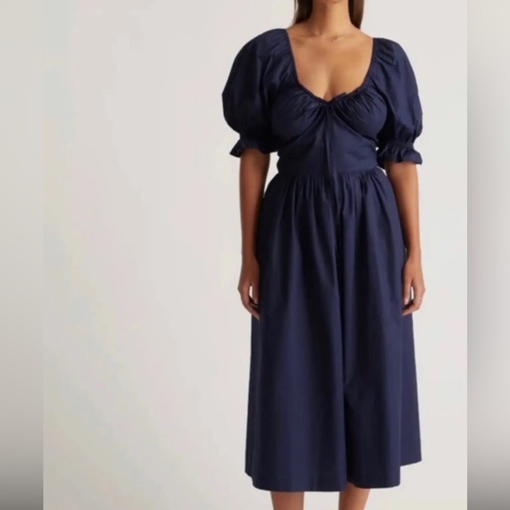 Quince Navy Midi Dress